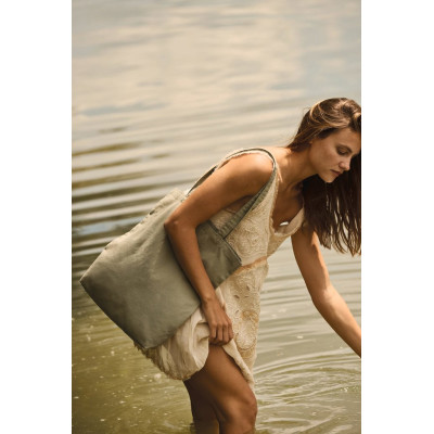 Washed cotton tote bag